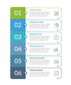 Infographic template with 6 steps, workflow, process chart