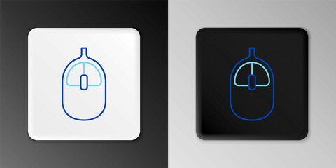 Line Computer mouse icon isolated on grey background. Optical with wheel symbol. Colorful outline concept. Vector
