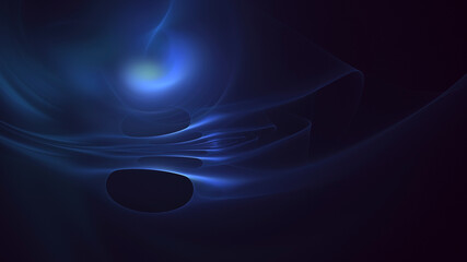 3D rendering abstract blue fractal light background