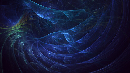 3D rendering abstract blue fractal light background