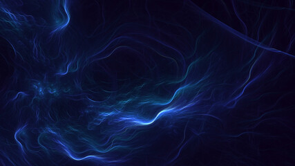 3D rendering abstract blue fractal light background