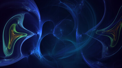 3D rendering abstract blue fractal light background
