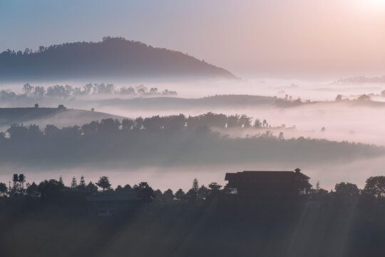 View point   Kong Neam Temple View at Khao Kho, Phetchabun of Thailand.