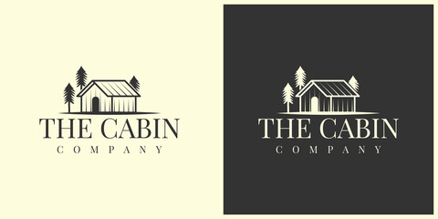 The cabin logo illustration teplate design