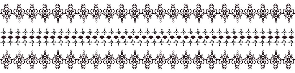 Seamless pattern on 4 x 1 format - horizontal banner, ribbon, braiss. Design element