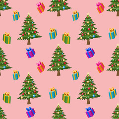 Christmas seamless pattern, Winter pattern with snowflakes, Creative for texture for fabric, wrapping, textile, wallpaper, apparel. Vector illustration background. New year.