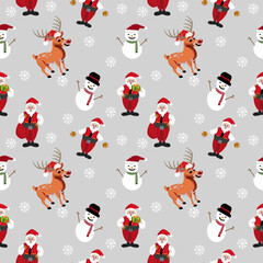 Christmas seamless pattern, Winter pattern with snowflakes, Creative for texture for fabric, wrapping, textile, wallpaper, apparel. Vector illustration background. New year.