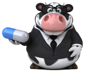 Naklejka premium Fun cow - 3D Illustration