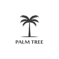 Obraz premium Palm tree summer logo template