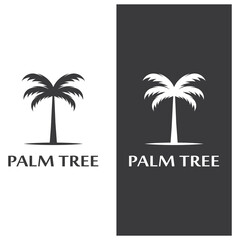Naklejka premium Palm tree summer logo template