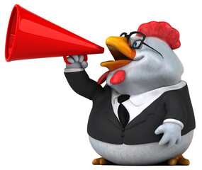 Fun chicken - 3D Illustration