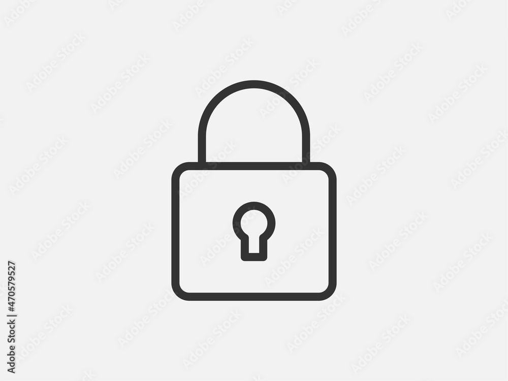 Poster close icon vector sign. cancel symbol padlock web design. error, denied, avoid or wrong data button.
