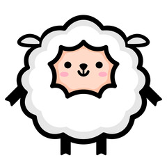 Sheep icon. Hand drawn vector illustration.