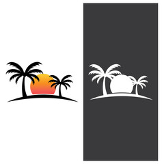 Palm tree summer logo template