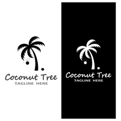 Obraz premium Palm tree summer logo template