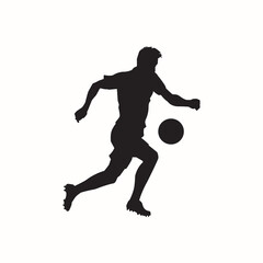 Fototapeta na wymiar silhouette Man dribbling soccer ball vector logo design element.