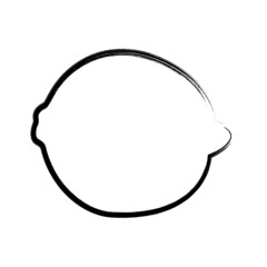 The grunge contour of a lemon. Juicy delicious yellow citrus fruit. Vector illustration isolated on a white background for design and web