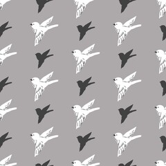 Retro Flying Bird Vector Graphic Illustration