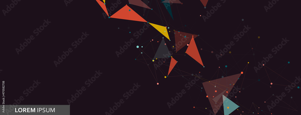 Aufkleber network connection technology. vector connect polygonal design. color triangle concept