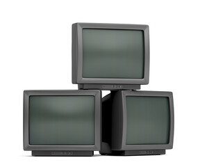 Group of three retro televisions - obrazy, fototapety, plakaty