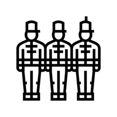 marching people of parade line icon vector. marching people of parade sign. isolated contour symbol black illustration