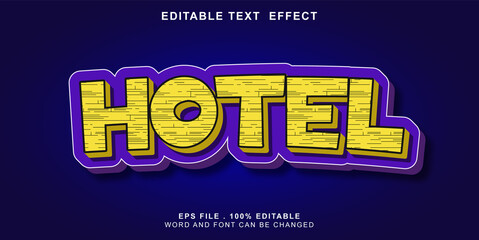 text effect editable hotel