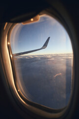 Window seat in a plane during my fly to somewhere looking the wing