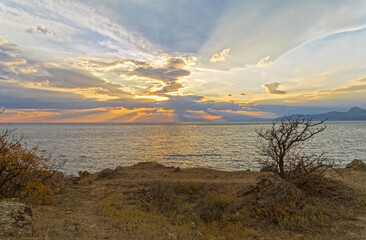 Obraz premium Sunset over the sea. Crimea.