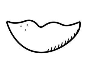 Lip icon doodle vector illustration kiss sticker.