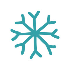Fototapeta premium Hand drawn simple snowlake, vector.