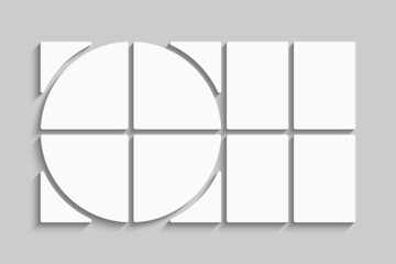 Template collage of eight frames, images, photo