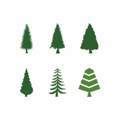 pine evergreen fir hemlock spruce conifer cedar Christmas tree Logo design vector