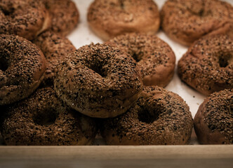 homemade bagels with sesame seeds
