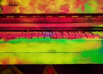 colorful wooden piano keys