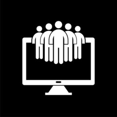 Collaboration online icon isolated on dark background