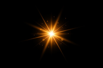 Fototapeta premium Abstract golden sun burst with digital lens flare background