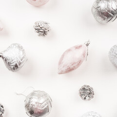 Festive Christmas background with Christmas decorations.