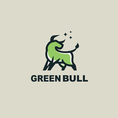 green bull, taurus minimalist simple logo Perfect for any brand and company 