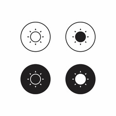 Screen Brightness Button Icon Set Collection. Vector Illustration