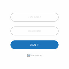 Login Form Vector  for UI Design Illustration