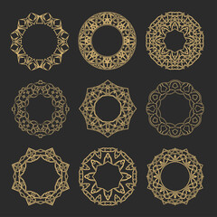 Set circular decorative ornament.