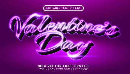 valentine's day 3d text effect. editable text premium vectors