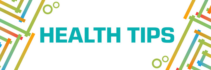 Health Tips Colorful Squares Borders Elements Horizontal 