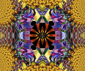 Computer generated abstract colorful fractal artwork