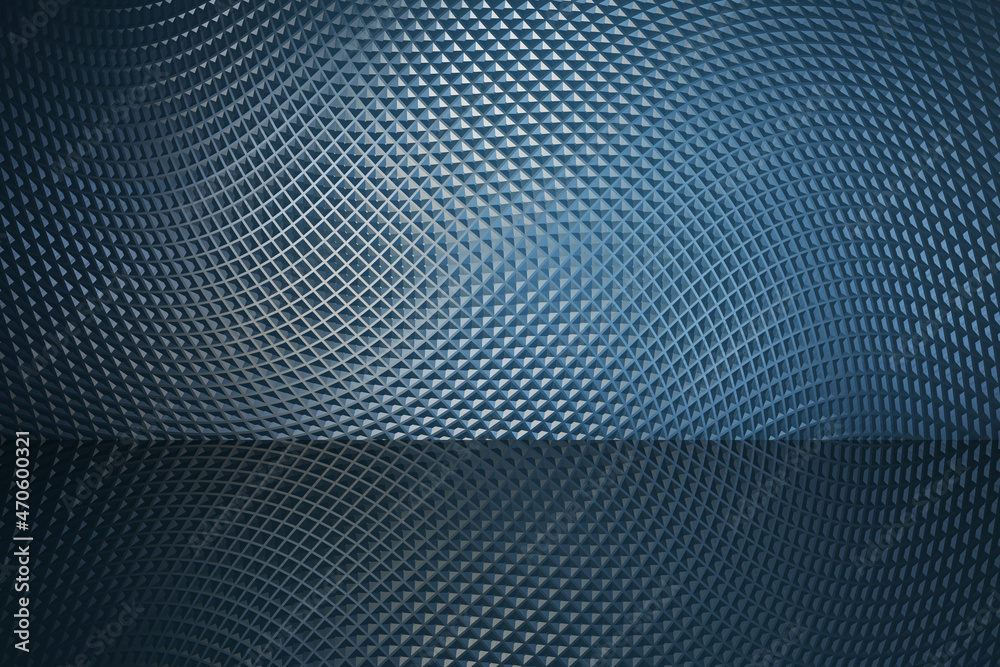 Poster Abstract blue pattern background. Design, web and landing page concept. 3D Rendering.