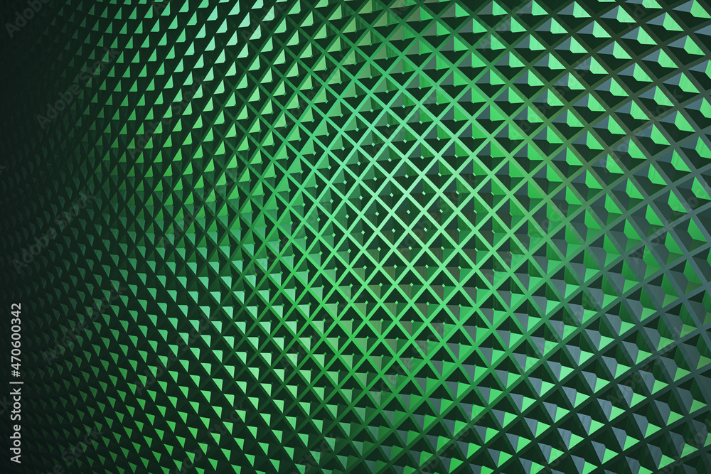Poster abstract green pattern wallpaper. design, web and landing page concept. 3d rendering.