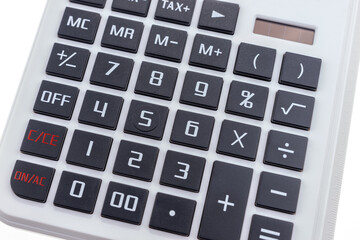 Closeup of black calculator keys