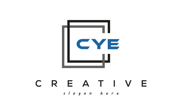 CYE square frame three letters logo design vector	