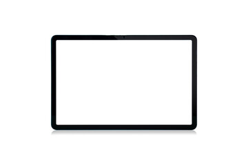 Black tablet isolated on white background.