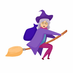 Befana. Vector cartoon illustration.